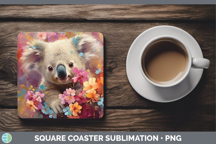 Boho Baby Koala Square Coaster Sublimation Coaster Designs