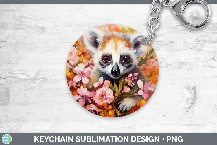 Boho Baby Lemur Keychain Sublimation Keyring Designs