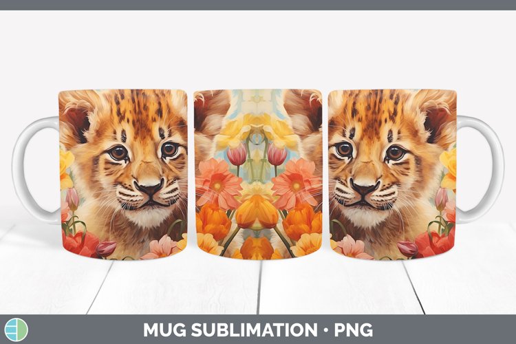 Boho Baby Lion Mug Wrap Sublimation Coffee Cup Designs