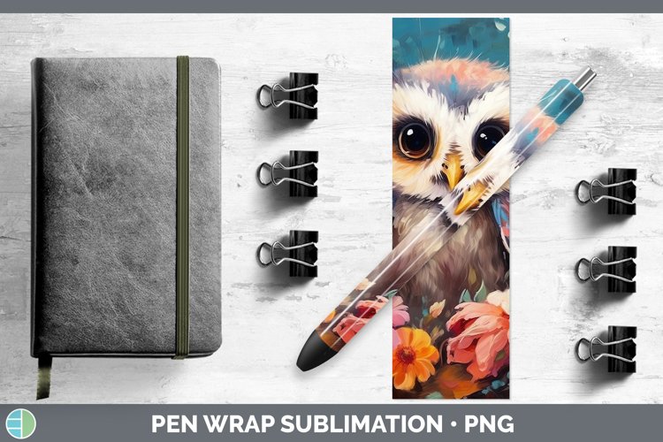 Boho Baby Owl Pen Wrap Sublimation Epoxy Pen Designs