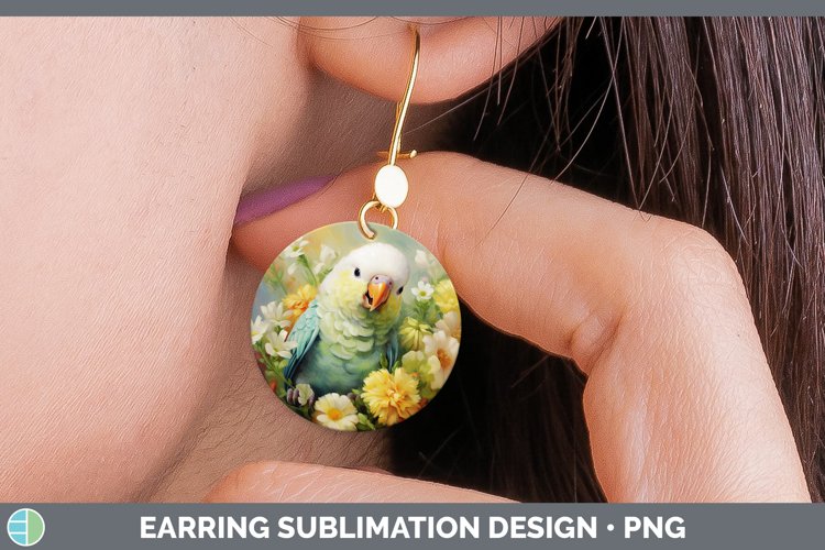 Boho Baby Parakeet Round Earrings Sublimation Earrings Desig