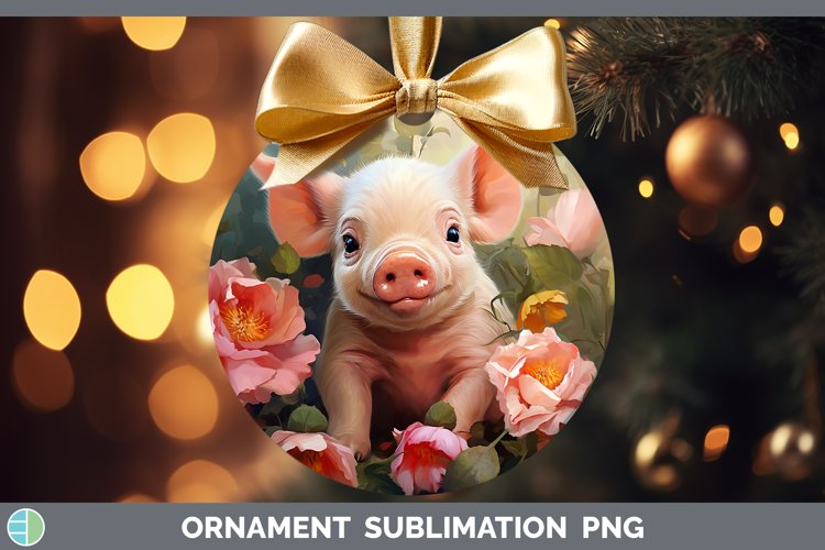 Boho Baby Pig Ornament Sublimation Bauble Designs
