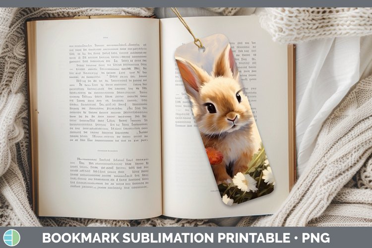 Boho Baby Snowshoe Hare Bookmark Sublimation Printable Desig