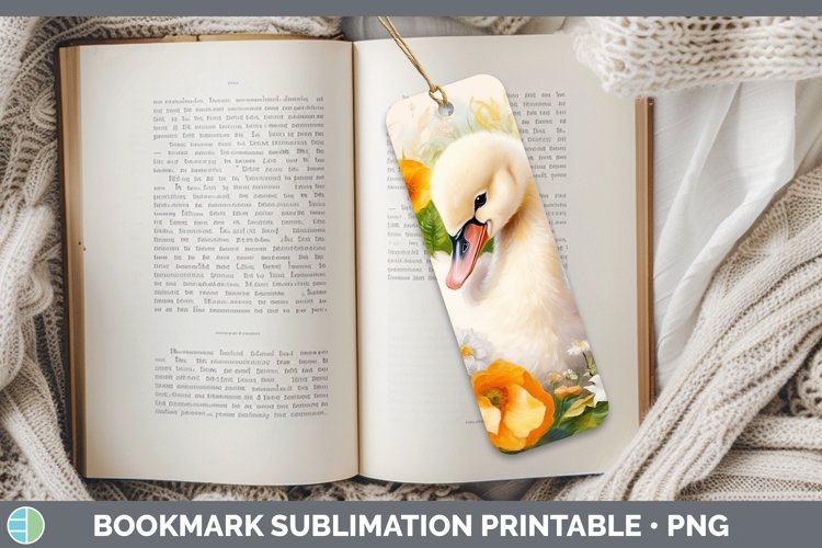 Boho Baby Swan Bookmark Sublimation Printable Designs