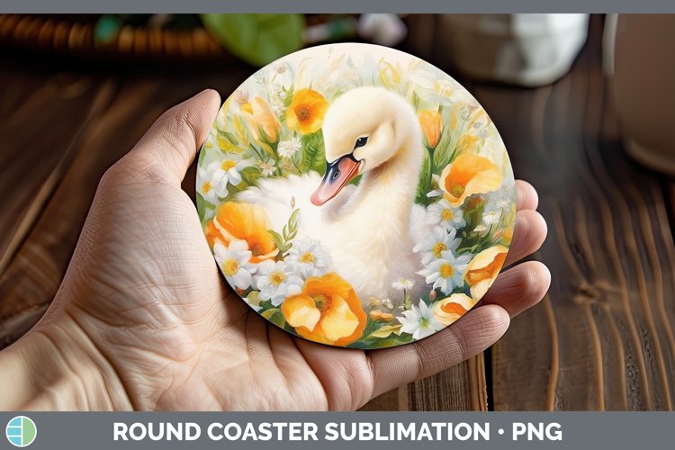 Boho Baby Swan Round Coaster Sublimation Coaster Designs
