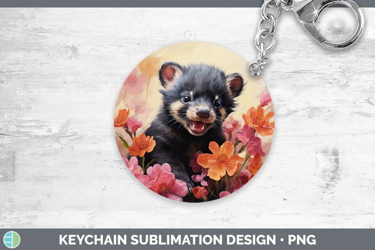Boho Baby Tasmanian Devil Keychain Sublimation Keyring Desig