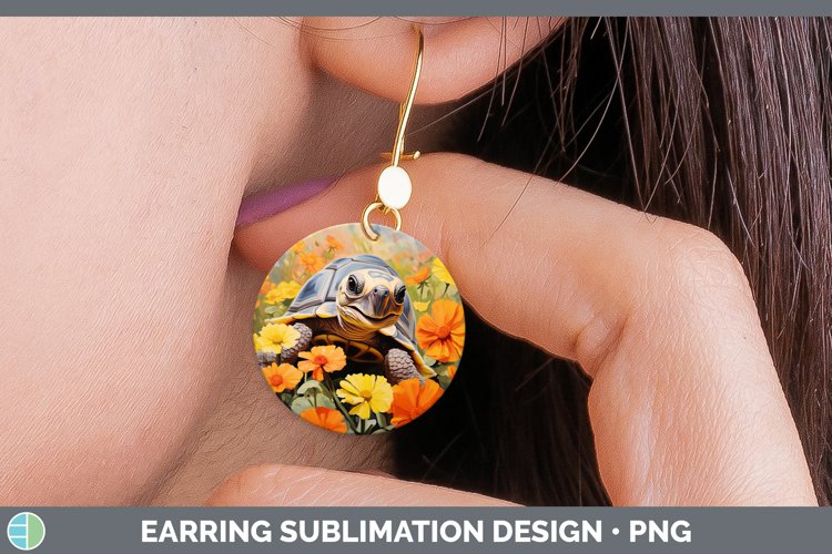 Boho Baby Tortoise Round Earrings Sublimation Earrings Desig