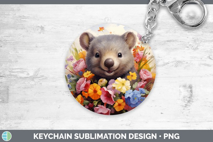Boho Baby Wombat Keychain Sublimation Keyring Designs