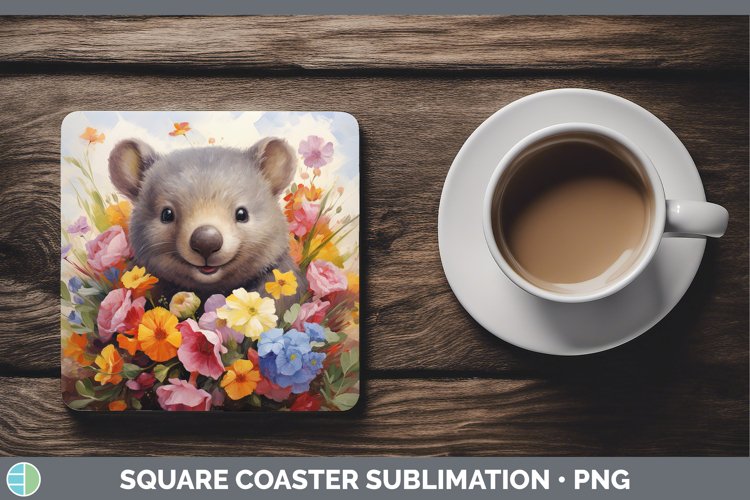 Boho Baby Wombat Square Coaster Sublimation Coaster Designs