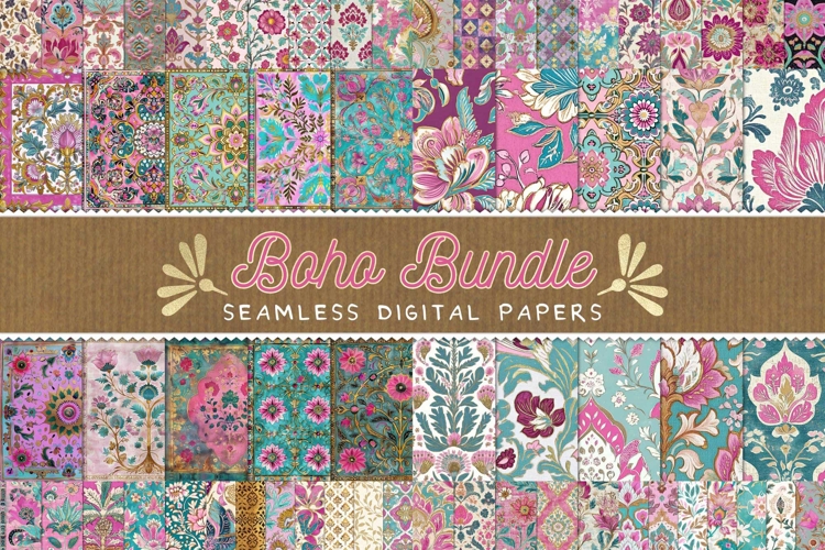 Boho Seamless Digital Paper Bundle Vol 2