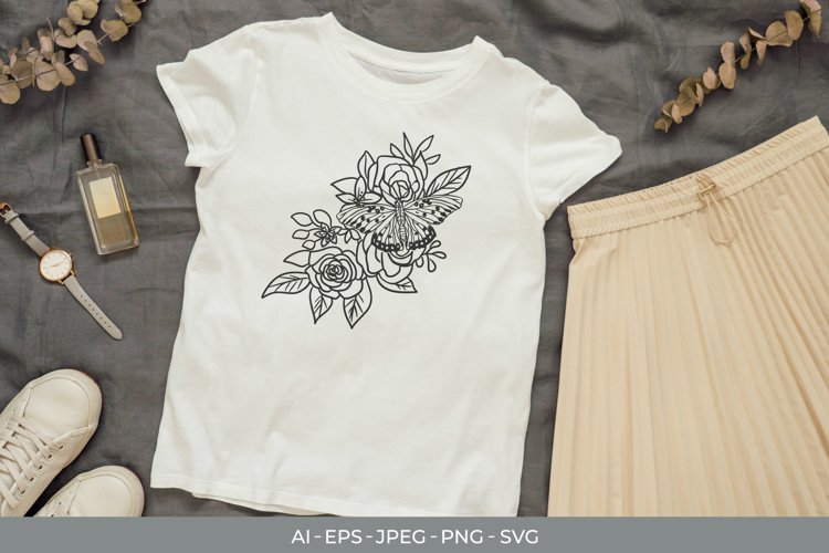 Butterfly Flowers Svg Image 24