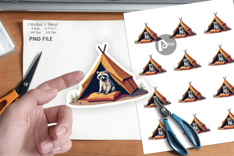 Boho Camping Animals Sticker