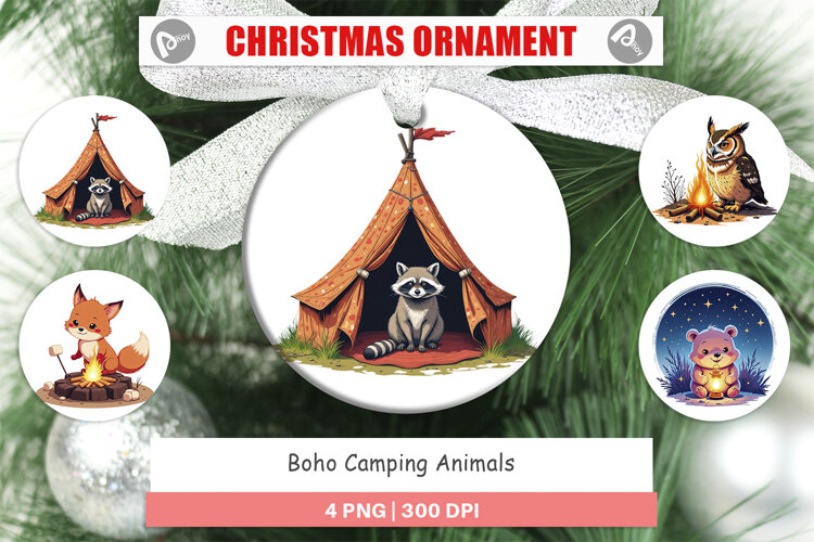 Ornament Boho Camping Animals example image 1