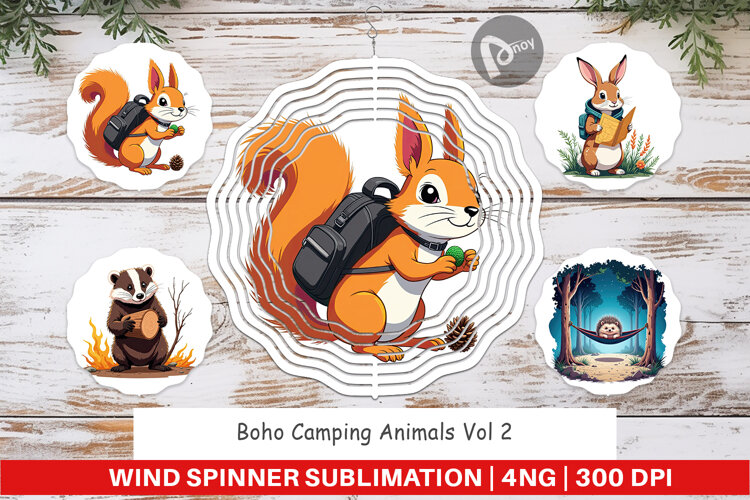 Wind Spinner Boho Camping Animals example image 1