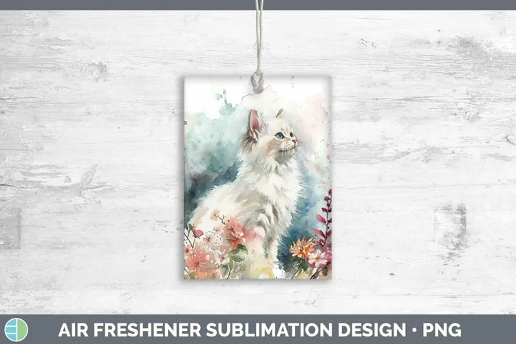 Boho Cat Angora Cat Air Freshener Sublimation Car Freshener