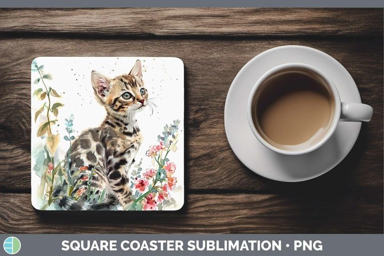 GorgeousBoho Cat Square Coaster design.