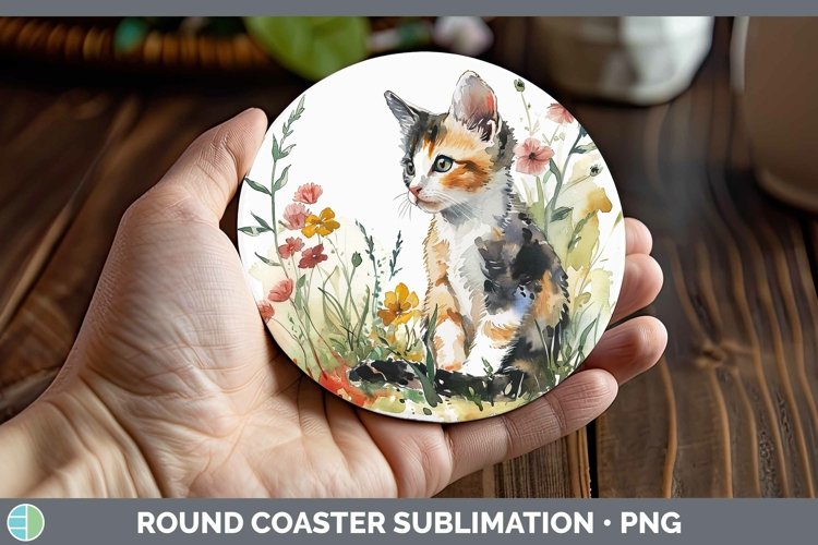 GorgeousBoho Cat Round Coaster design.