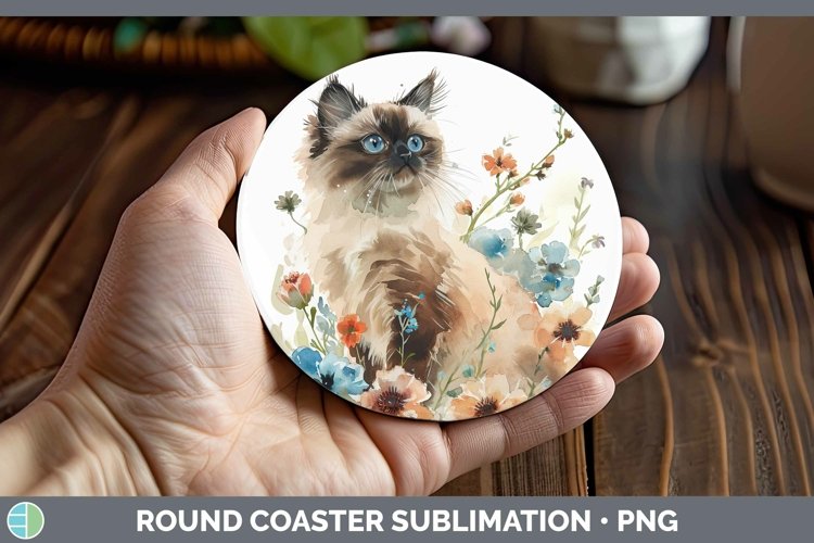 GorgeousBoho Cat Round Coaster design.
