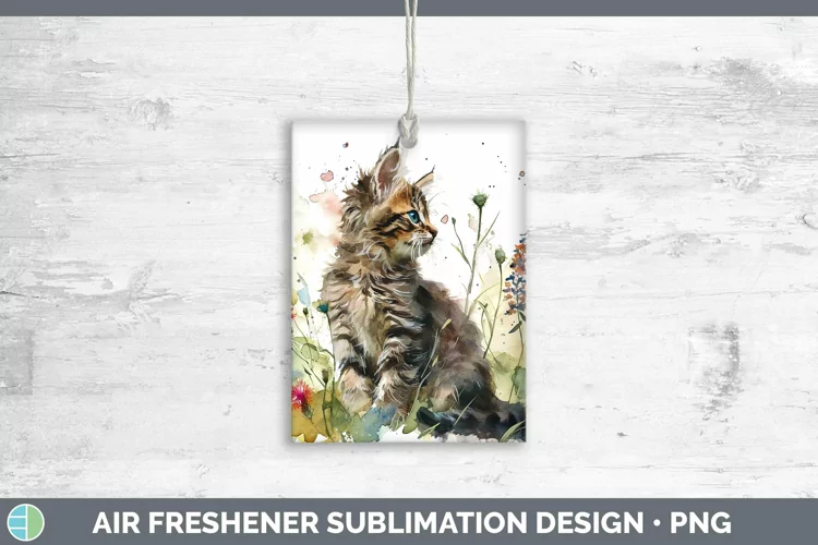 Boho Cat Maine Coon Cat Air Freshener Sublimation Car Freshe