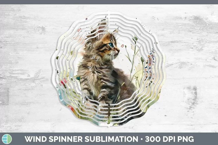 Boho Cat Maine Coon Cat Wind Spinner Sublimation Spinner Des