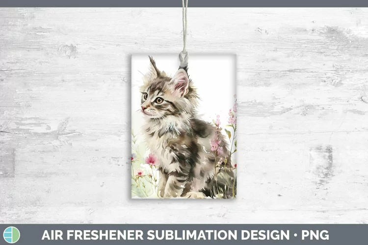 Boho Cat Norwegian Forest Cat Air Freshener Sublimation Car