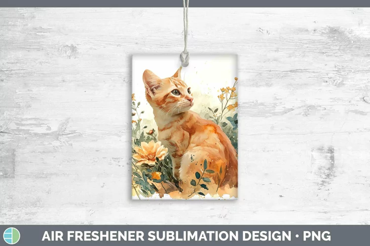 Boho Cat Orange Cat Air Freshener Sublimation Car Freshener