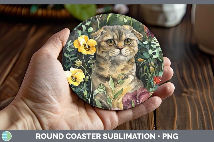 GorgeousBoho Cat Round Coaster design.