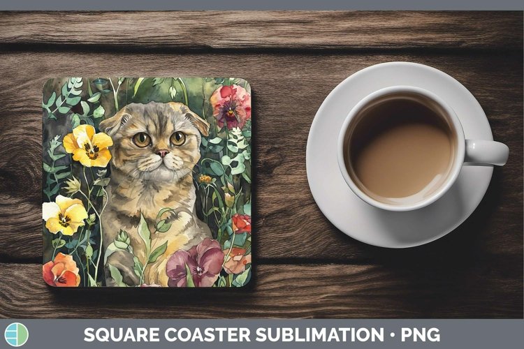 GorgeousBoho Cat Square Coaster design.