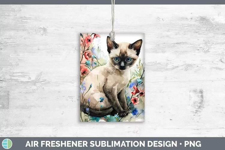 Boho Cat Siamese Cat Air Freshener Sublimation Car Freshener