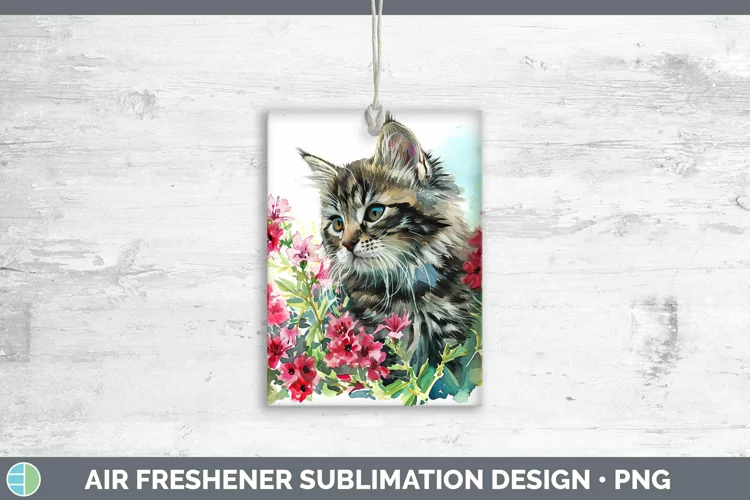 Boho Cat Siberian Cat Air Freshener Sublimation Car Freshene
