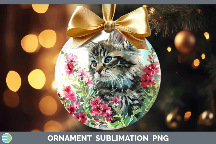 Boho Cat Siberian Cat Ornament Sublimation Bauble Designs