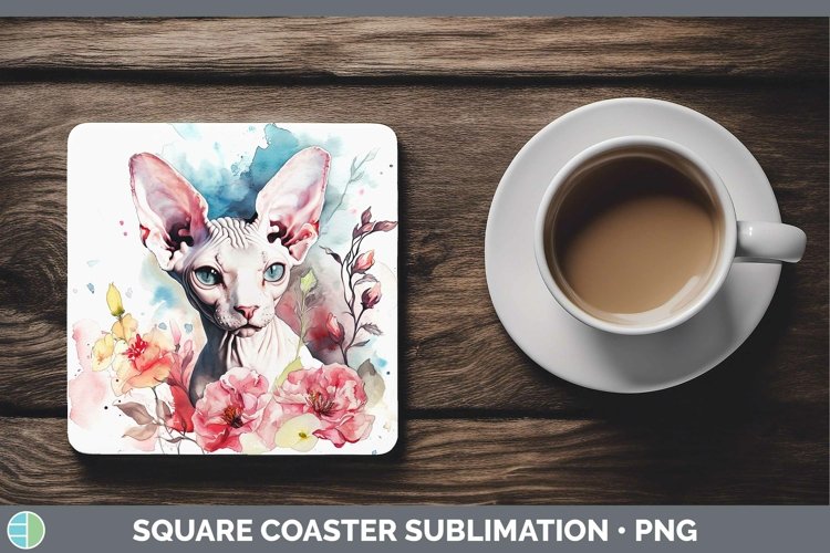 GorgeousBoho Cat Square Coaster design.