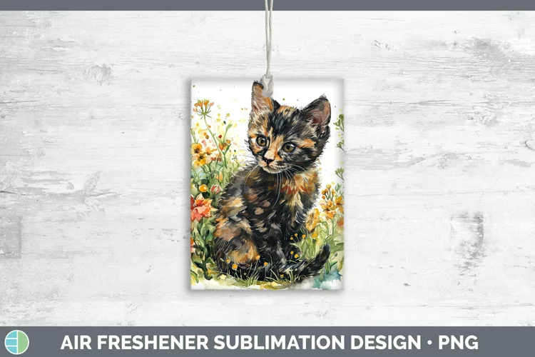 Boho Cat Tortoiseshell Cat Air Freshener Sublimation Car Fre
