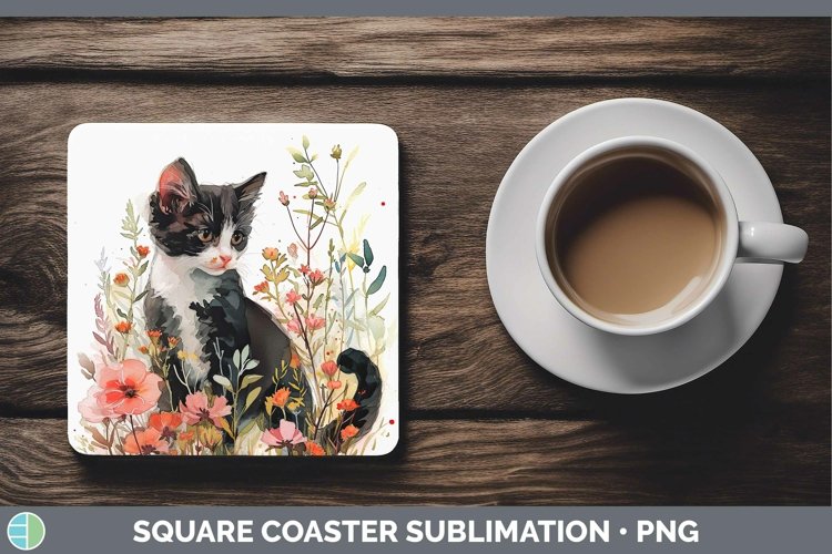 GorgeousBoho Cat Square Coaster design.
