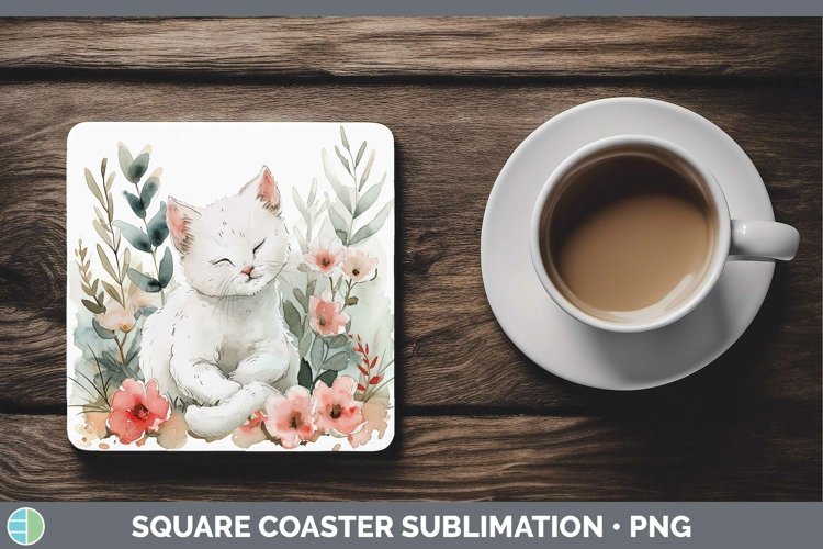 GorgeousBoho Cat Square Coaster design.