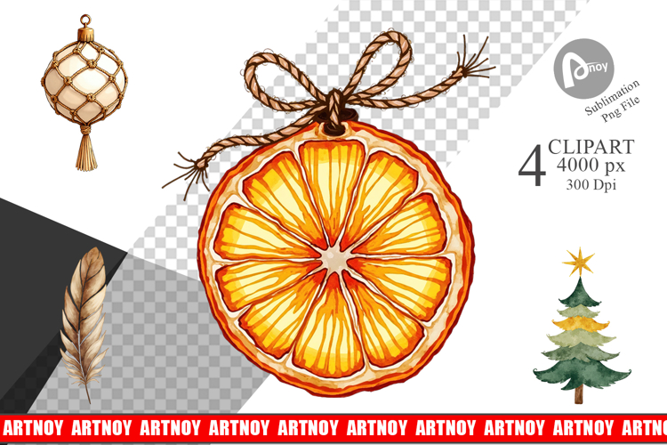 Boho Chic Christmas Clipart