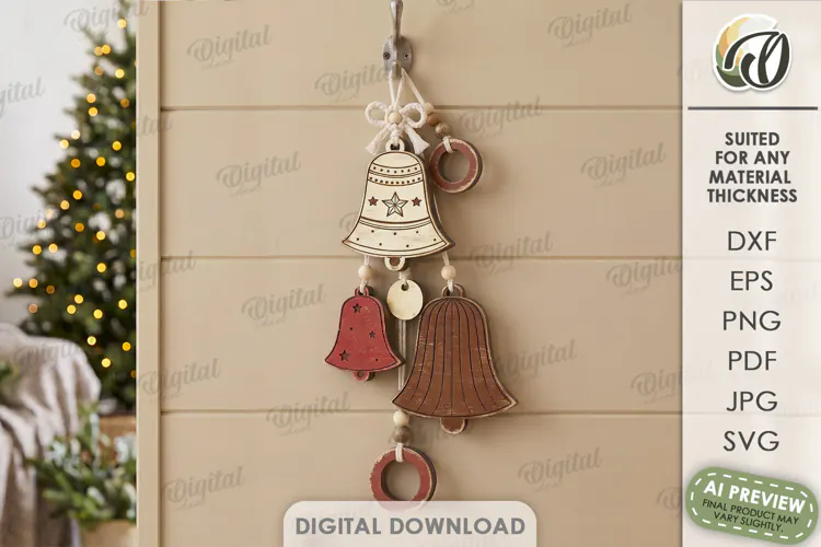 Christmas Hanging Ornaments Laser Cut. Wall Decor SVG