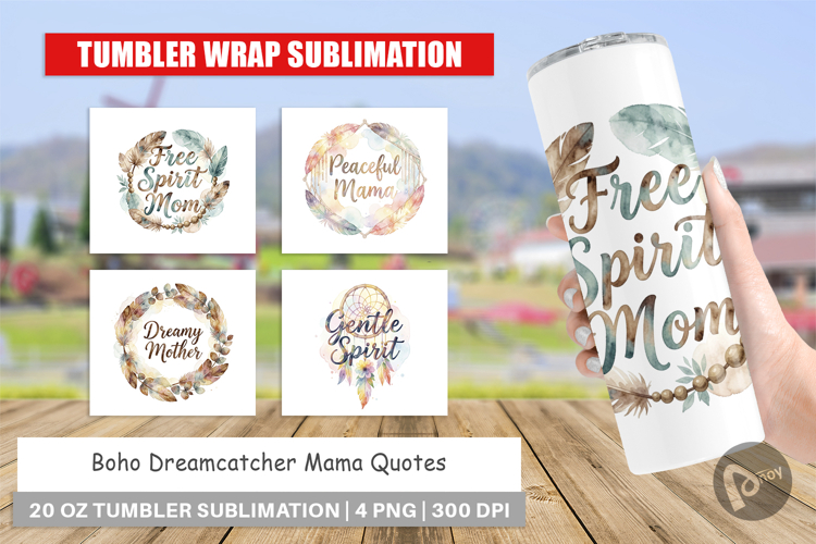 Boho Dreamcatcher Mama Tumbler