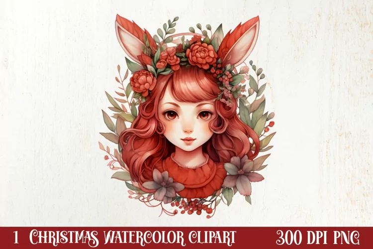Boho Fairy Christmas Clipart Sublimation, Christmas Clipart