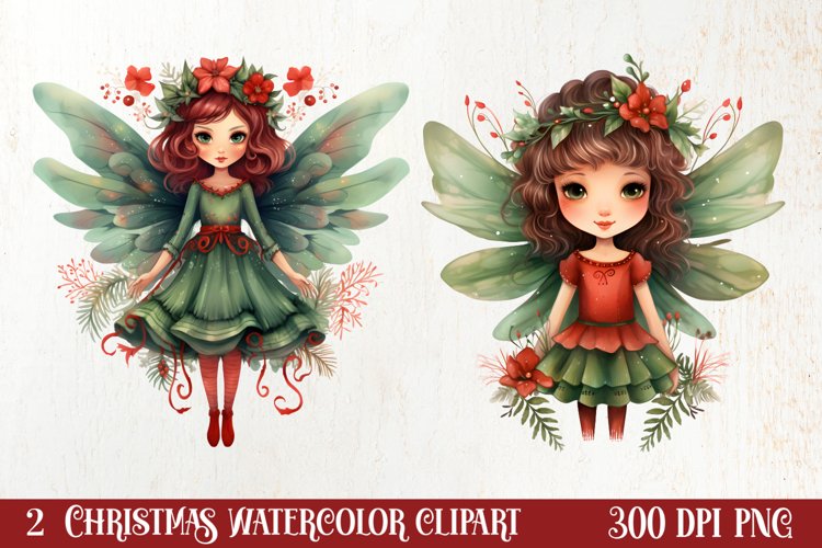Boho Fairy Christmas Clipart Sublimation, Christmas Clipart