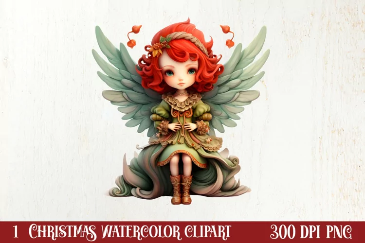 Boho Fairy Christmas Clipart Sublimation, Christmas Clipart