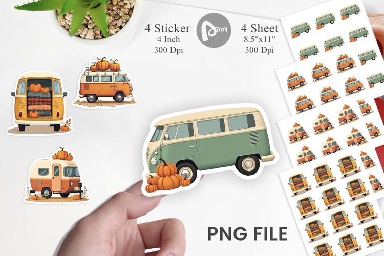 Boho Fall Camper Sticker