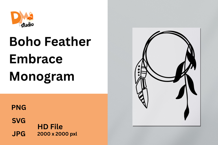 Boho Feather Clipart 