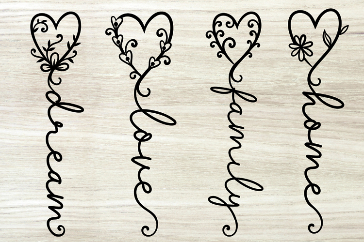 Boho Heart Floral Inspirational Quote SVG