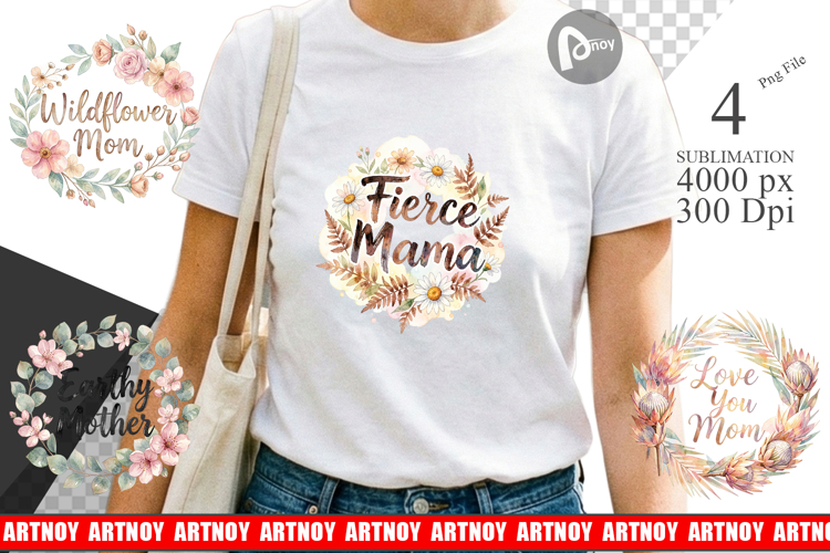Boho Floral Mama Sublimation