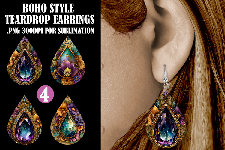 Boho Teardrop Earring, Boho Floral Drop Earring Designs, s3