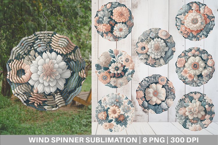 Boho Flowers Bohemian Wind Spinner | Sublimation Spinner Des