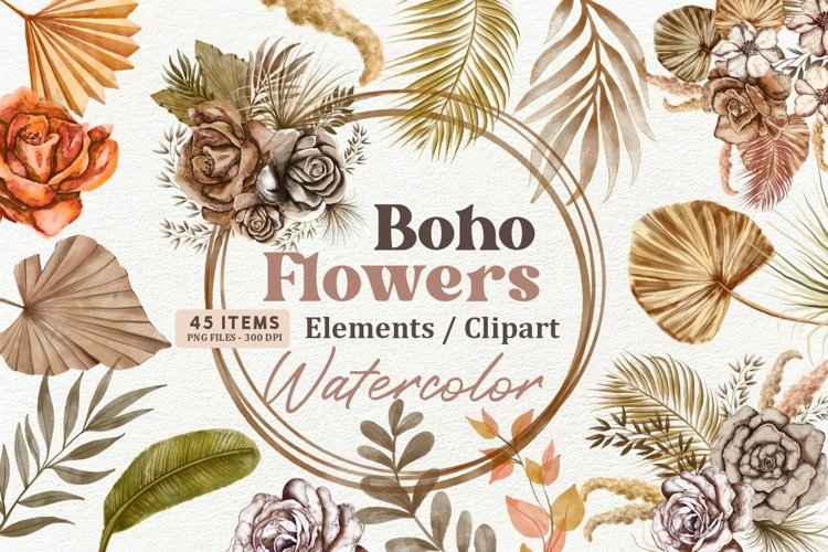 Boho Flowers Clipart Image 20