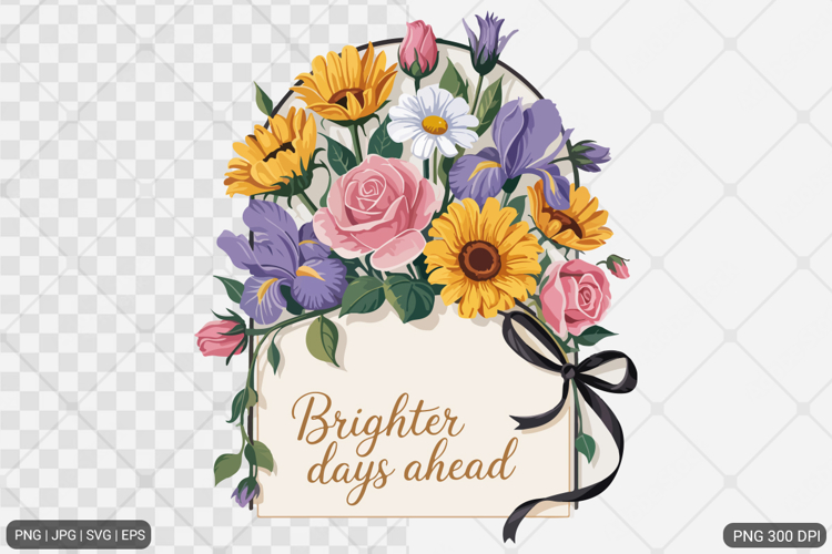 Boho Retro Flowers Motivational Quotes