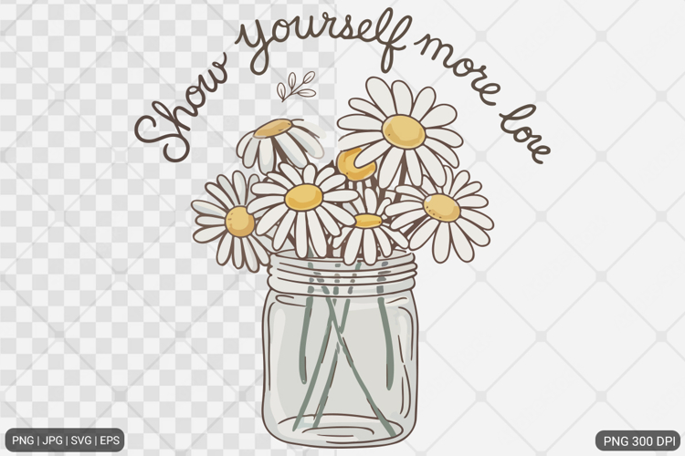 Boho Retro Flowers Motivational Quotes